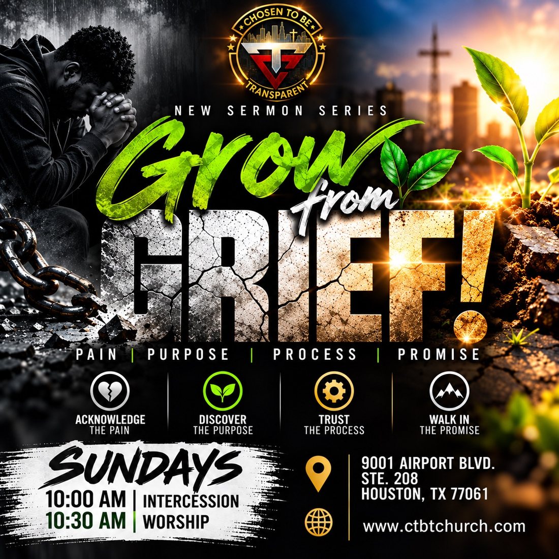 Grow from GRIEF! — new sermon series flyer